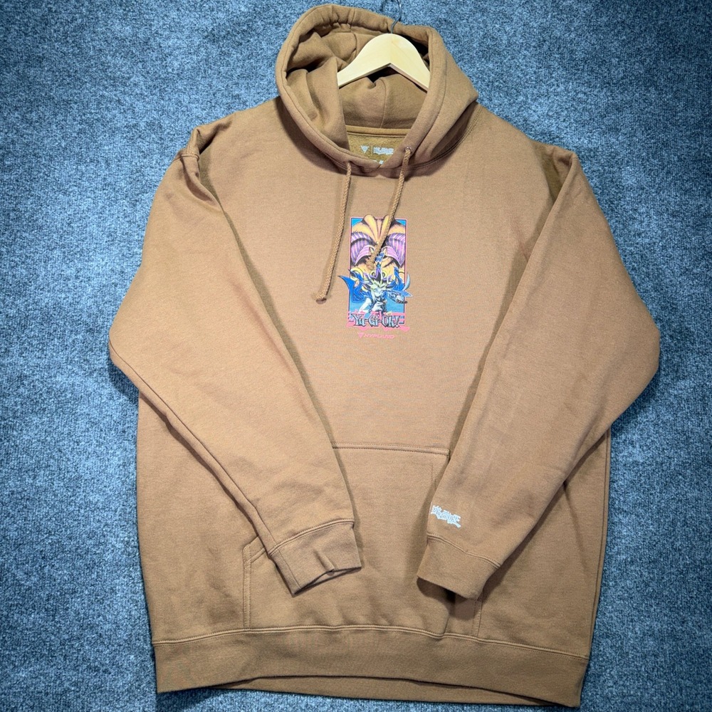 Hypland Yu-Gi-Oh! Exodia Graphic Hoodie Men 2XL Brown Fleece Pullover Sweatshirt